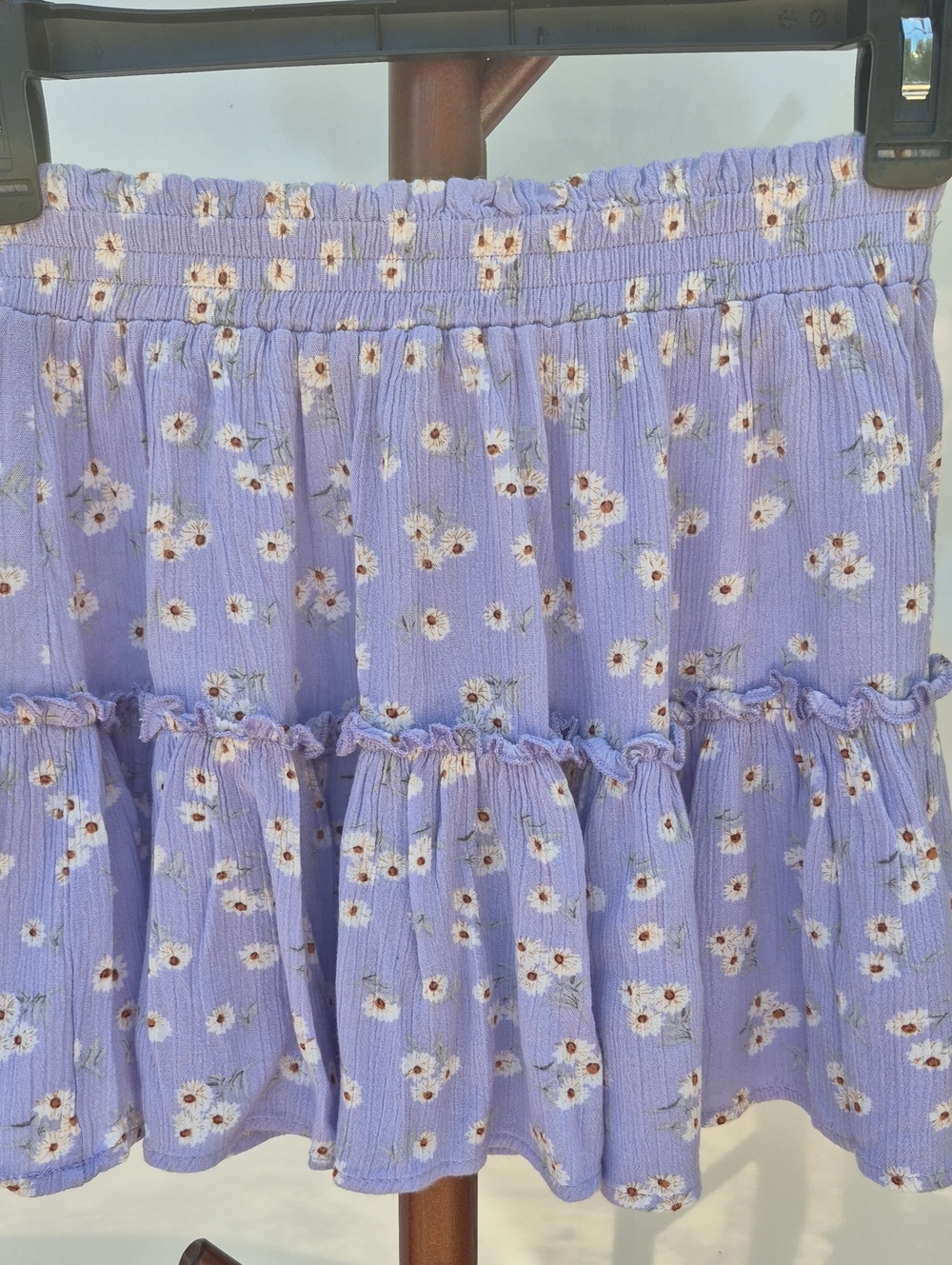 Women's Lavender Daisy Tiered Mini Skirt